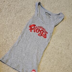 Senior Frogs Gray Tank Top with Red Logo
